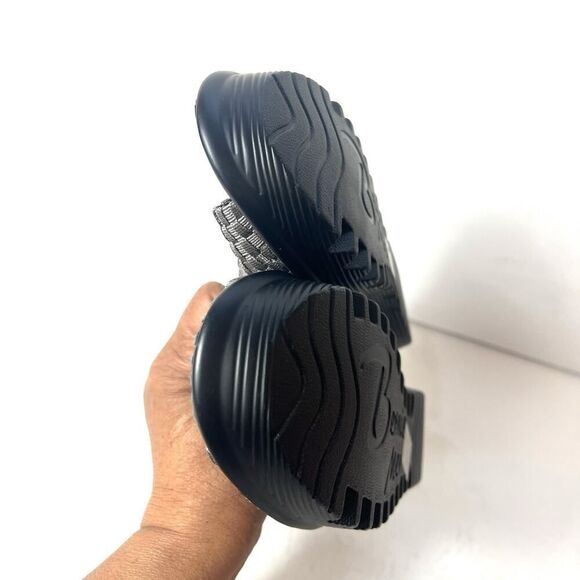 Bernie Mev Gray Woven Fabric Wedge Slip On Peep Toe Sandals Womens EU 41 US 10.5 - Picture 6 of 10